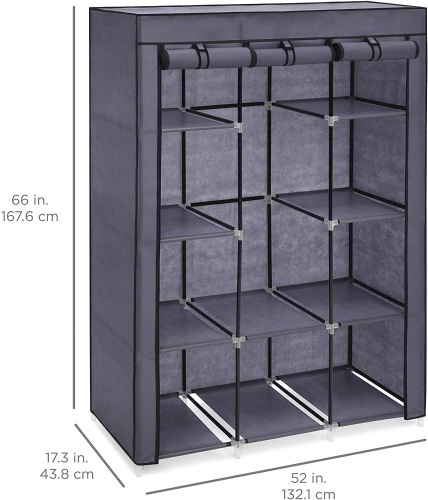 10-Shelf Portable Fabric Closet Wardrobe - Lot 578