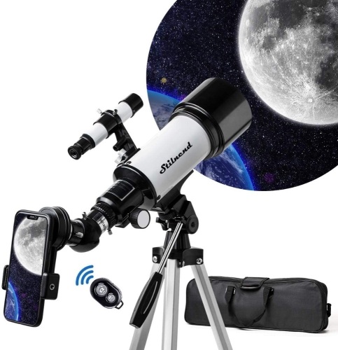 Telescope 70mm Aperture 500mm AZ Mount, Astronomical Refractor Telescope Aperture for Kids Adults & Beginners, Fully Multi-Coated Optics,Portable Refractor with Tripod, Phone Adapter - Lot 792