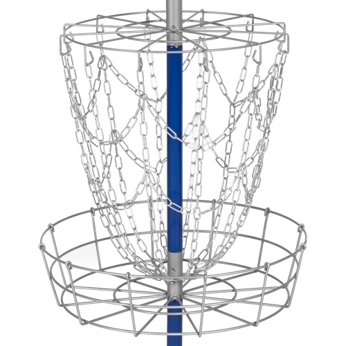 Portable Disc Golf Basket Double Chains Steel Frisbee Hole - Lot 513