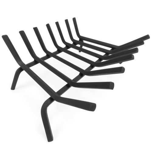 24-inch 2-in-1 Solid Steel Heavy Duty Fireplace Grate Log Burning Rack w/ Ash Catcher Tray - Lot 1363