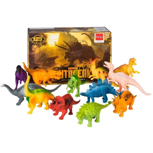 Lot of (2) 12-Pack Kids 7in Assorted Mini Dinosaur Figure Toy Play Set - Lot 1040