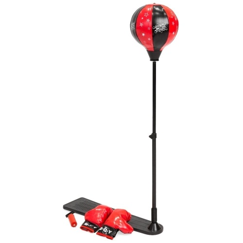 Kids 34-51in Adjustable Standing Boxing Punching Bag Set w/ Spring, Metal Stand - Lot 1113