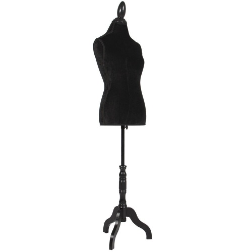 Female Mannequin Torso Display w/Wooden Tripod Stand,Adjustable Height - Lot 1140