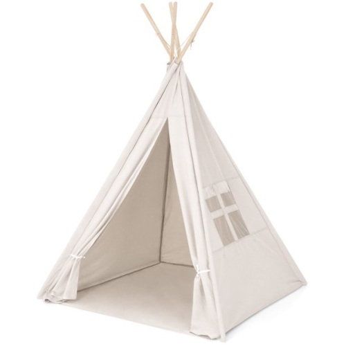 6ft Kids Cotton Canvas Teepee Playhouse Sleeping Dome Play Tent w/ Carrying Bag - Lot 1160