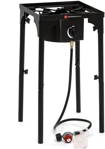 100,000 BTU Portable Propane Gas Single Burner Cooker Stove w/ Removable Legs  - Lot 374