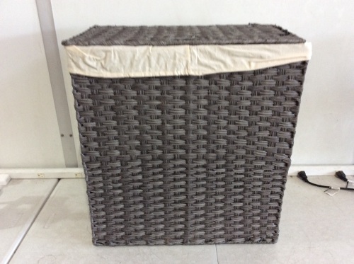 Double Laundry Hamper Basket w/ Easy Assembly, Liner Bag  - Lot 693