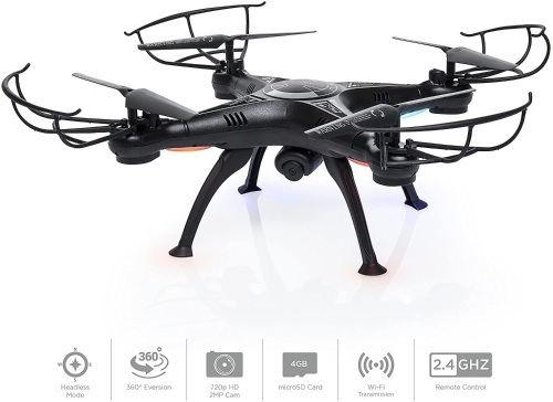 4 Channel 6-Axis Gyro Headless Remote Control Quadcopter FPV RC Drone With Wifi Camera For Real Time Video, 2 Control Modes - Lot 900