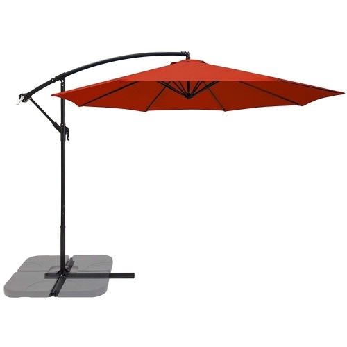 10ft Offset Hanging Outdoor Market Patio Umbrella w/Easy Tilt Adjustment - Lot 1186