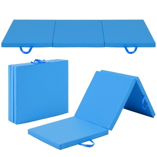 6x2ft Tri-Fold Foam Exercise Gym Floor Mat for Yoga, Aerobics, Martial Arts w/ Handles - Lot 1142