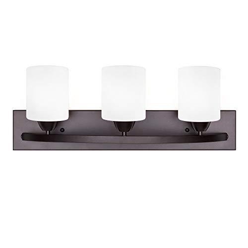 3-Light Vanity Wall Sconce Lighting Fixture for Home, Bathroom, Bedroom w/Frosted Glass - Lot 846