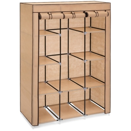 10-Shelf Portable Fabric Closet Storage Rack Organizer w/ Cover  - Lot 888