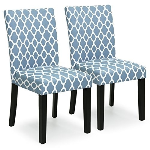 Mid-Century Modern Fabric Parson Dining Chairs, Set of 2  - Lot 656