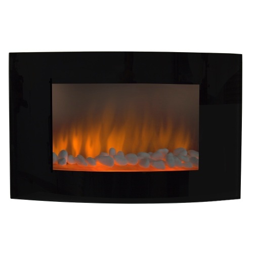 35in Heat Adjustable Electric Wall Mount and Free Standing Fireplace Heater w/ Glass - Lot 322