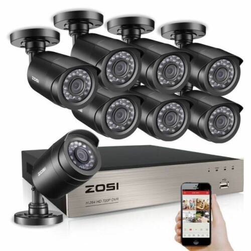 ZOSI 8ZN-106B8-00-US 1080p DVR 8 Channel Outdoor Home Surveillance Security System - Lot 81