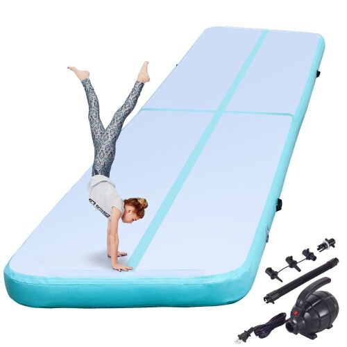 VEVOR 16ft Inflatable Air Gymnastic Mat, 4" Thickness with Electric Air Pump - Lot 98