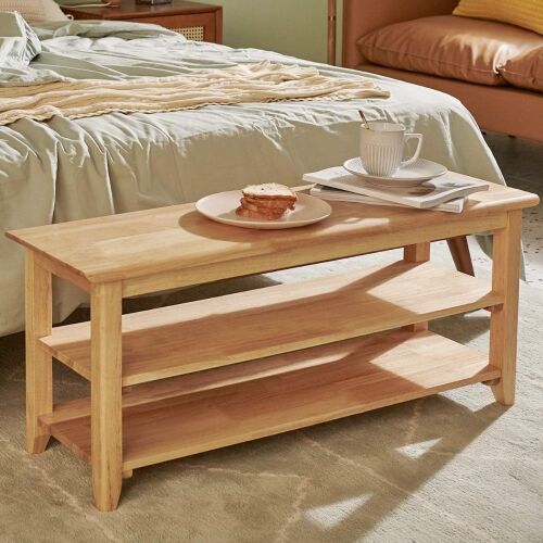 XKZG Wooden Shoe Storage Bench, Natural, 39.4" - Lot 177
