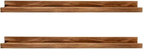 AZSKY 48" Floating Wood Photo Picture Ledge Shelf with Lip, Set of 2 - Lot 200