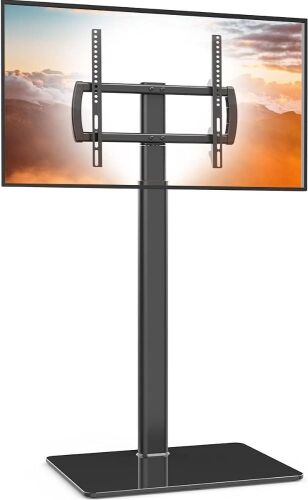 Universal Floor TV Stand with Mount 80 Degree Swivel Height Adjustable for Most 27 to 65 inch TVs - Lot 222