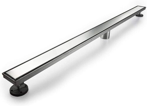 Neodrain 72-Inch Linear Shower Drain with 2-in-1 Flat & Tile Insert Cover, Brushed 304 Stainless Steel - Lot 262
