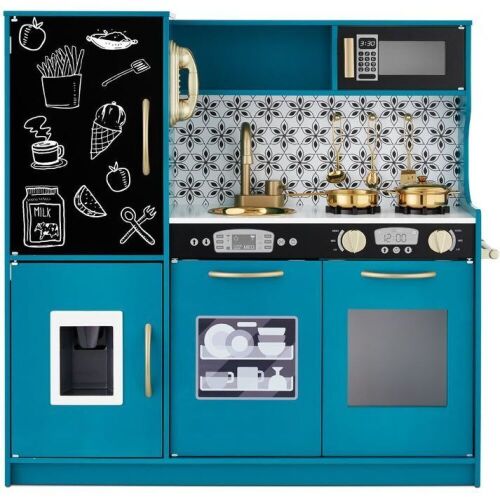 Pretend Play Kitchen Wooden Toy Set for Kids with 11 Accessories  - Lot 422