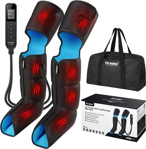FIT KING Air Compression Leg Massager with Heat  - Lot 455
