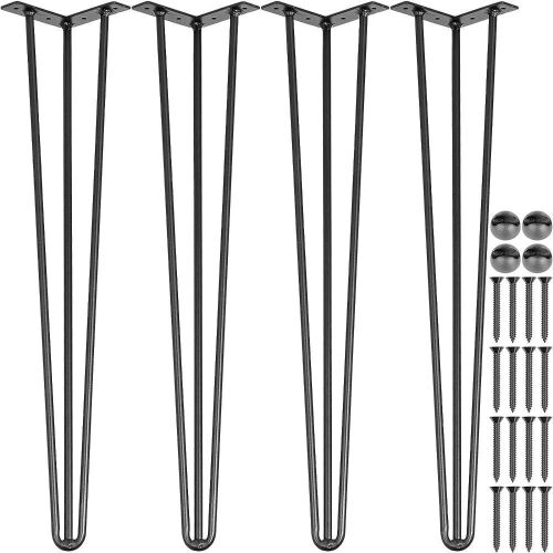 Happybuy Hairpin Table Legs 28" Black Set of 4  - Lot 465