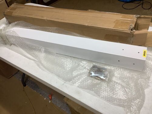 VEVOR 43" White Powder-Coated Mail Box Post Kit, Corners Bent  - Lot 490
