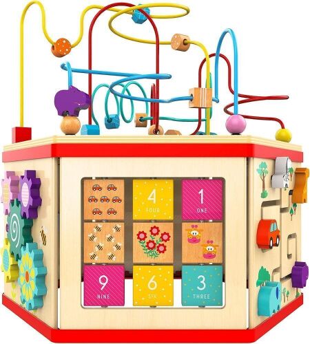 TOP BRIGHT Wooden Activity Cube for Baby  - Lot 565