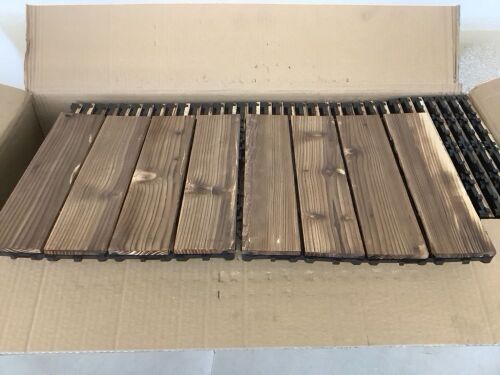36 Pack Hardwood Interlocking Patio Deck Tiles - Lot 572
