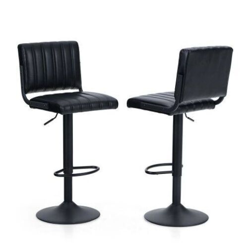 Height Adjustable Swivel Barstool with Backrest, Set of 2  - Lot 575