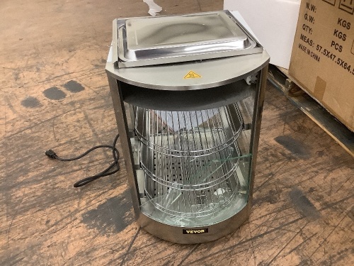 VEVOR 110V 14-Inch Commercial Food Warmer Display 3-Tier 800W - Broken Front Glass - Lot 615