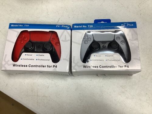 Lot of (2) Wireless Controllers for PS4 - Lot 622