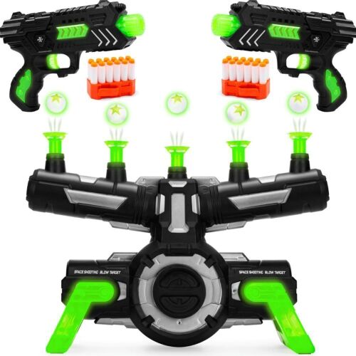 Glow-in-the-Dark Floating Target & Blaster Set w/ 24 Darts, 20 Targets  - Lot 645