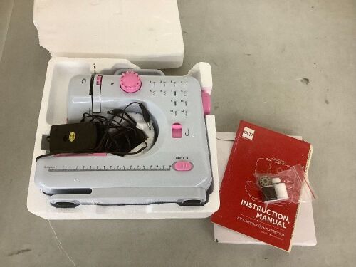 6V Portable Foot Pedal Sewing Machine w/ 12 Stitch Patterns  - Lot 706a