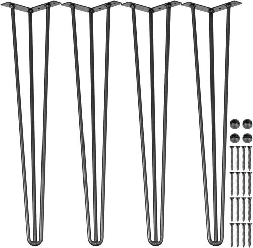 Happybuy Hairpin Table Legs 16" Black Set of 4  - Lot 391