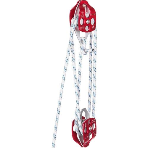 VEVOR Twin Sheave Block and Tackle 1/2" x 100Ft 30-35KN 6600-7705LBS Double Pulley Rigging - Lot 632