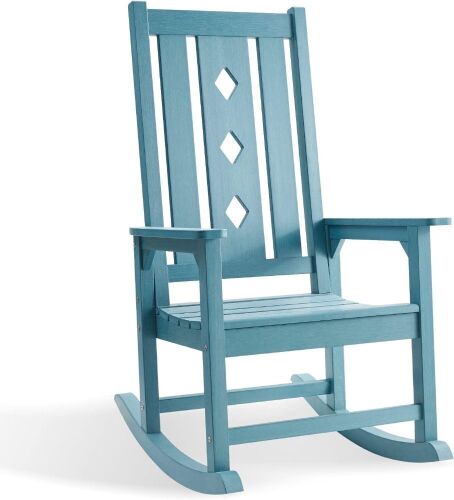 EFURDEN Weather Resistant Poly Lumber Rocking Chair  - Lot 740