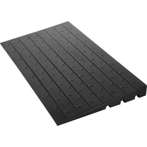 VEVOR Rubber Threshold Ramp, 3" Rise, 3 Channels Cord Cover, 2200 Lbs Load Capacity, 24x48 - Lot 325