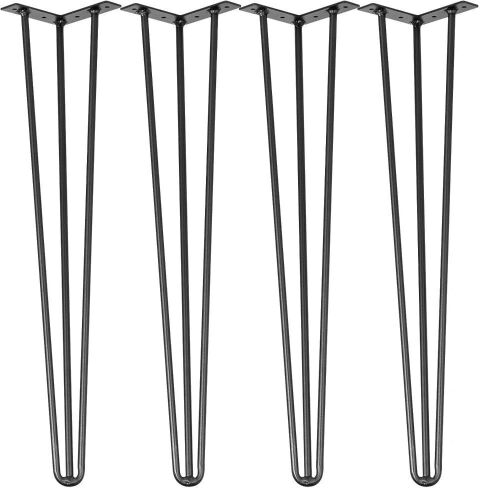 Happybuy Hairpin Table Legs 16" Black Set of 4 - Missing Hardware  - Lot 358
