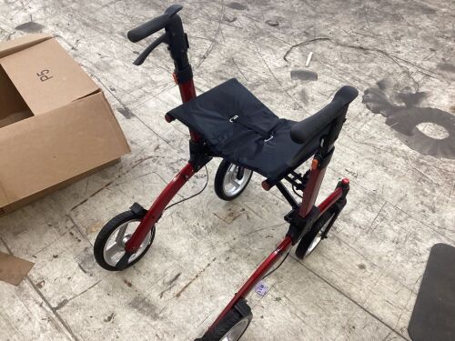 WONDMED Rollator Walker with Hidden Brake Cables, 10" Big Front Wheels - Lot 431