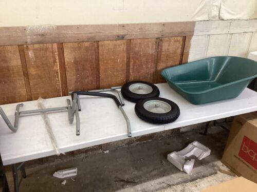 Dual-Wheel Wheelbarrow Garden Cart - Missing Some Hardware  - Lot 441