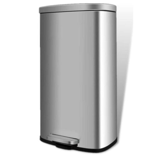 8 Gal Trash Can Stainless Steel with Lid, Removable Inner Bucket - Lot 439