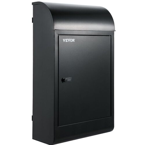 VEVOR Wall Mount Mailbox Drop Box Steel Extra Large Mailbox With Locked Key, Black - Lot 235