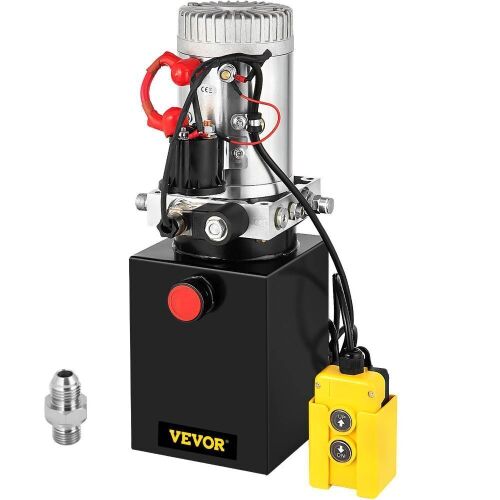VEVOR Hydraulic Power Unit Single Acting 4 Quart Dump Truck Hydraulic Pump 12V 3200PSI - Lot 153