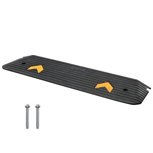 VEVOR Rubber Threshold Ramp, 1" Rise, Rated 33069 lbs Load Capacity, Non-Slip Textured Surface - Dirty - Lot 216