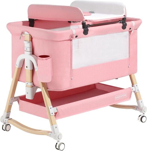 HARPPA Baby Bassinet Bedside Sleeper, Diaper Changing Station + Mosquito Net Included - Lot 228