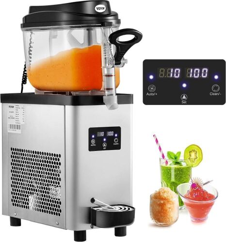 VEVOR Commercial Slushy Machine, 6L/1.6 Gallons 25 Cups Single-Bowl, 110V - Turns & Gets Cold - Lot 31