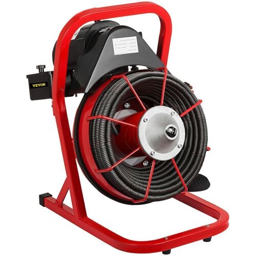 VEVOR 50' x 3/8" 250W Drain Cleaning Machine Sewer Clog w/ Cutters - Lot 15