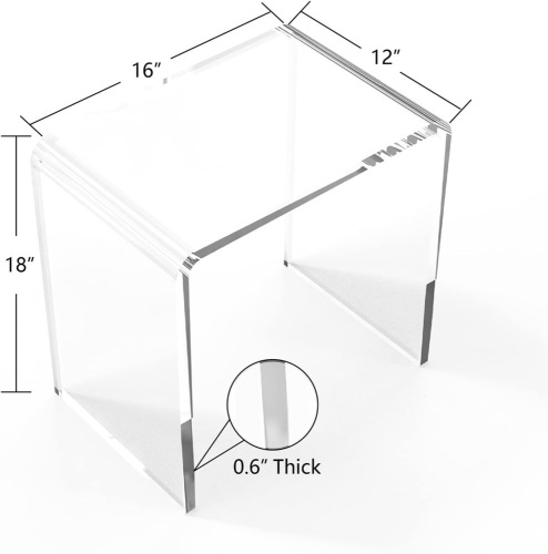 KMANDLU Acrylic End Table, Acrylic Coffee Table, Transparent Bedside Table, Leisure Table, Acrylic Side Table, Study Coffee Table, Home, Office, Showroom Transparent Small Table - Lot 9171