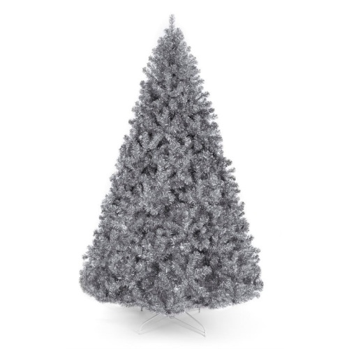 Silver Artificial Tinsel Christmas Tree w/ Foldable Stand - Lot 9334